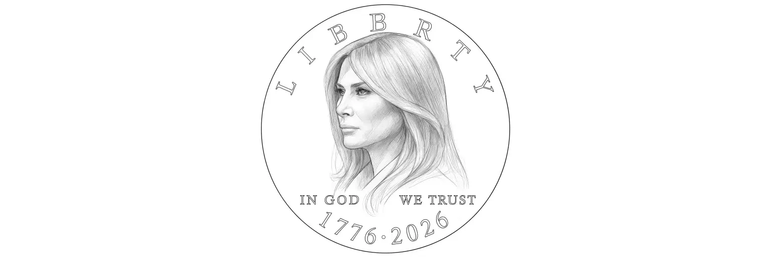 Melania $1 Coin small Star banner